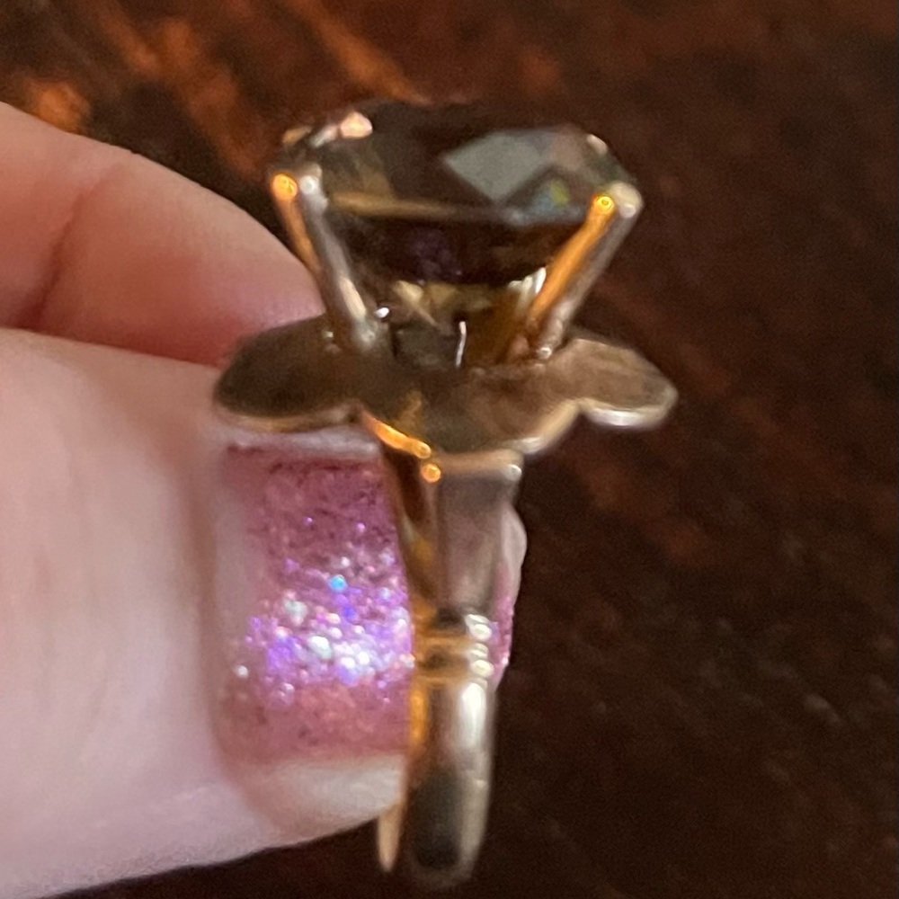 Gorgeous 14K ring with large genuine smoky topaz